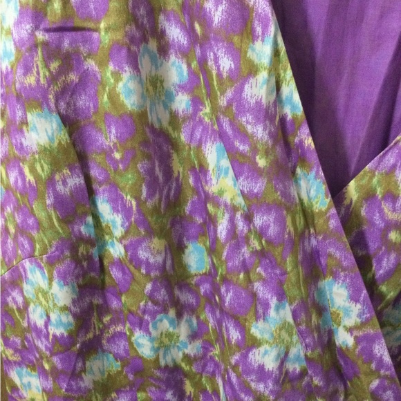 Lands' End 18 Purple Floral Midi Dress w/pockets - Picture 2 of 8